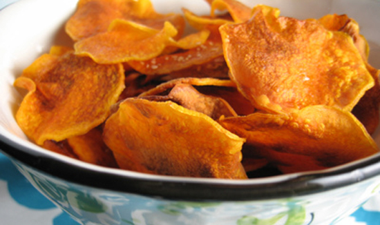 http://www.spicysaltysweet.com/2008/12/11/baked-butternut-squash-chips/