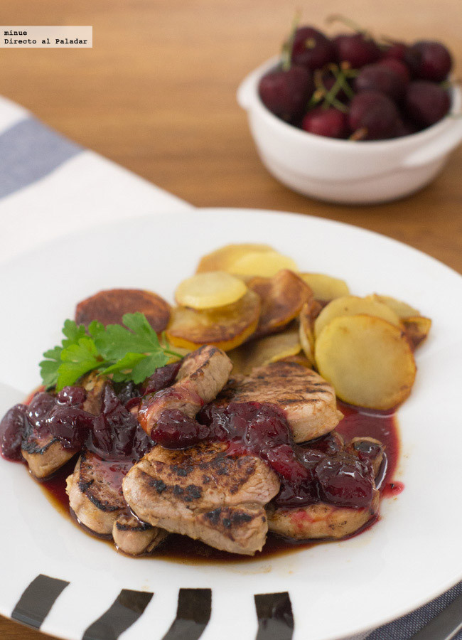filet de porc amb salsa de cireres